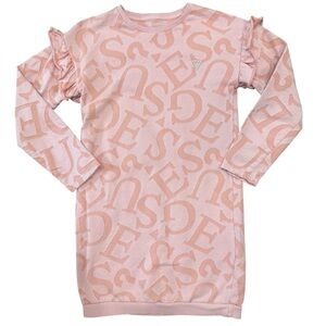 GUESS Eco Girls Pink Logo Sweatshirt Dress - Size 12